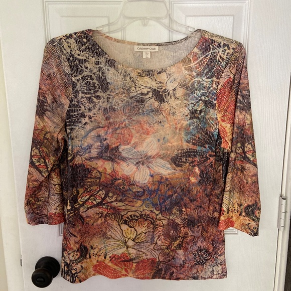 Coldwater Creek Artsy Fall Womens sz Lg Top Vgc - Picture 1 of 4